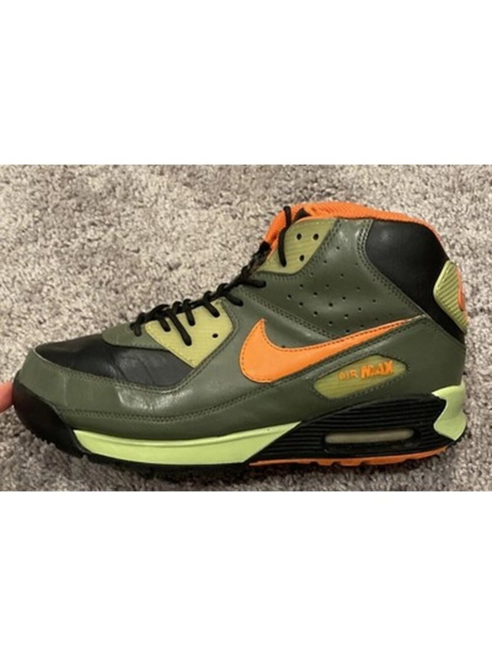 Rare Nike Air Max 90 316339-381 Sneaker Boots Ranger Green Mens Size 9